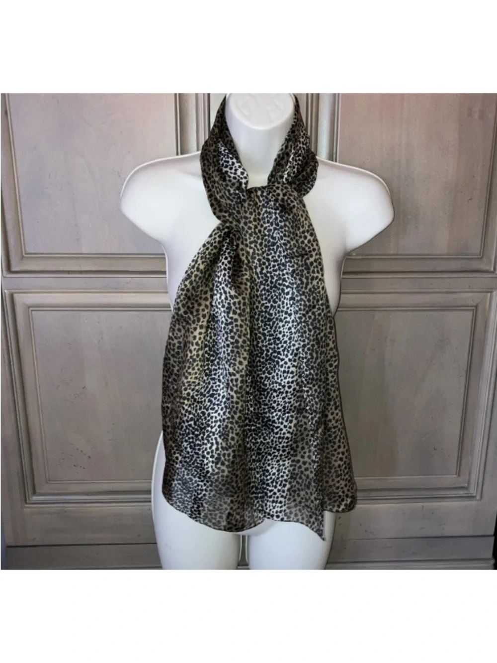 VNT Italian Accessory Street Camel Black Brown Cheetah Scarf Wrap Shawl 60”x 16”